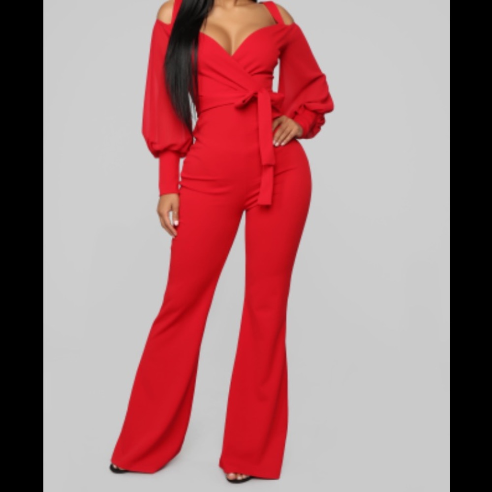 Red Fashionnova Jumpsuit